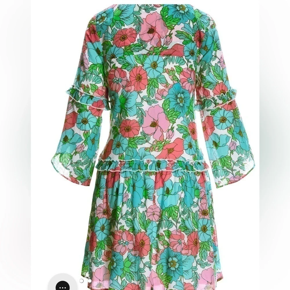 Boston Proper Bouquet Of Summer Embellished Peasant Dress XS NWOT